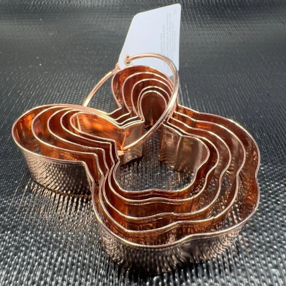 Williams Sonoma Easter Bunny Copper Metal Cookie Cutters 5 on Ring New W Tag - Picture 13 of 14